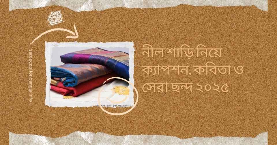 নীল শাড়ি নিয়ে ক্যাপশন