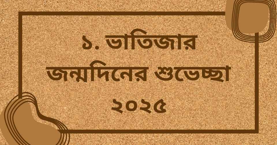 ভাতিজার জন্মদিনের শুভেচ্ছা