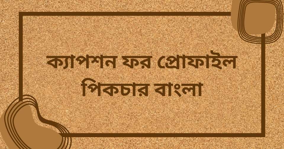 প্রোফাইল পিকচার ক্যাপশন বাংলা