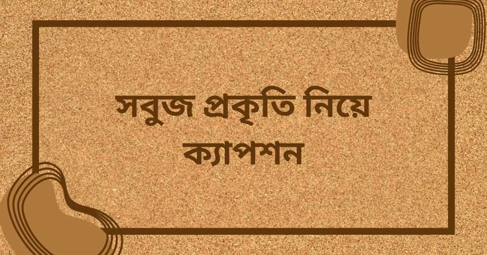 প্রকৃতি নিয়ে ক্যাপশন