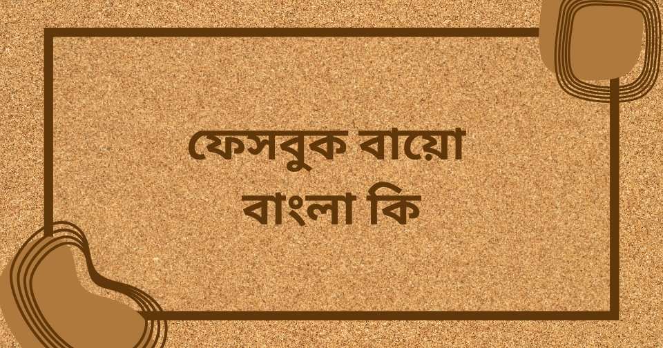ফেসবুক বায়ো বাংলা